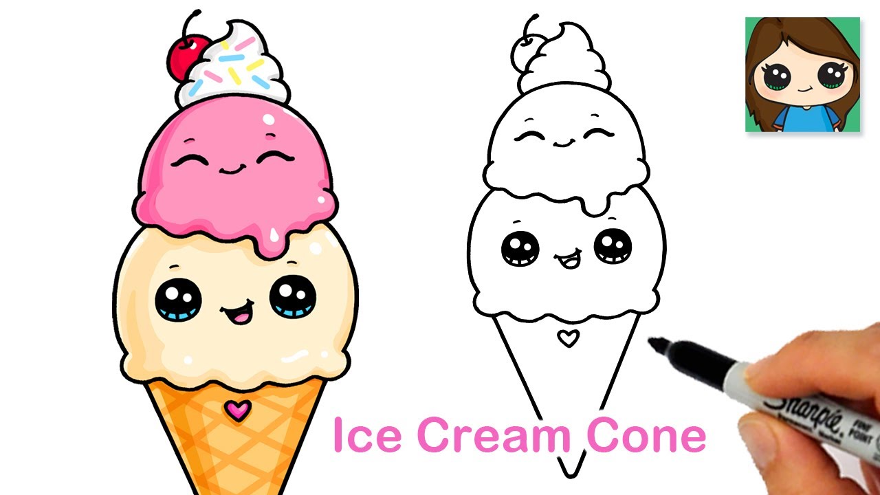 Ice Cream Drawing: How To Draw An Ice Cream Cone