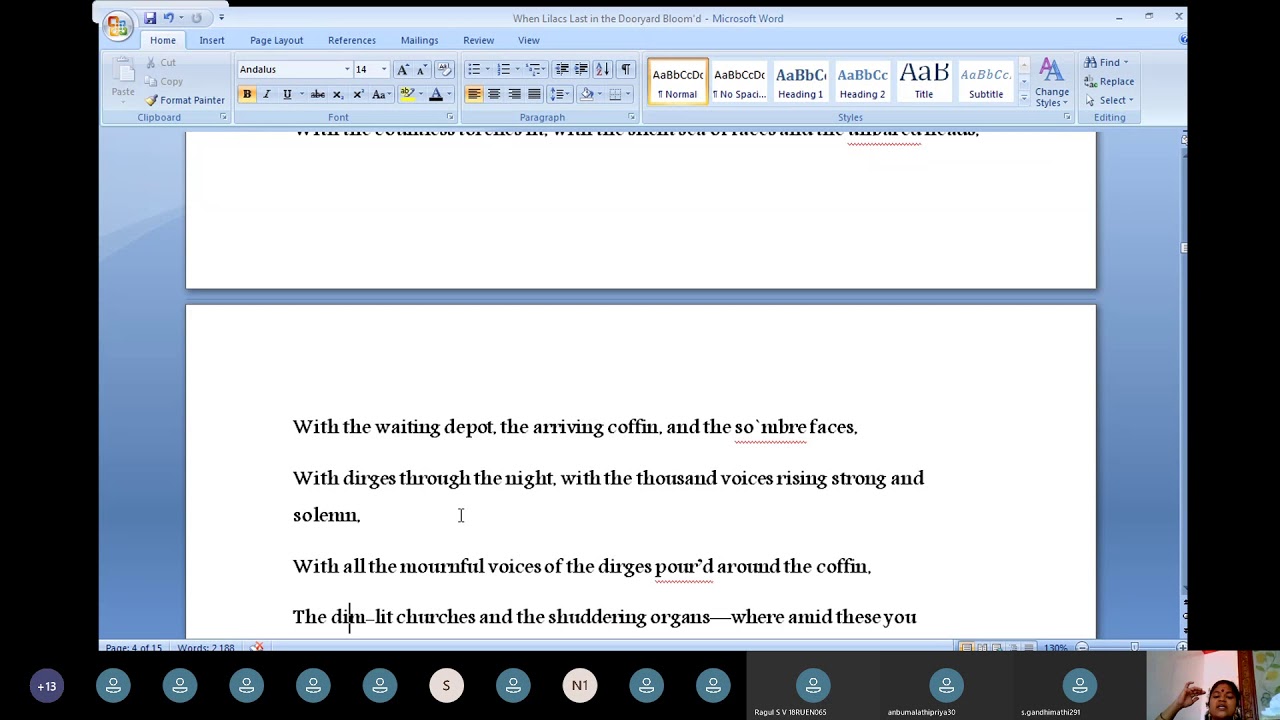 When Lilacs Last in the Dooryard Bloom'd Online Teaching 2 YouTube