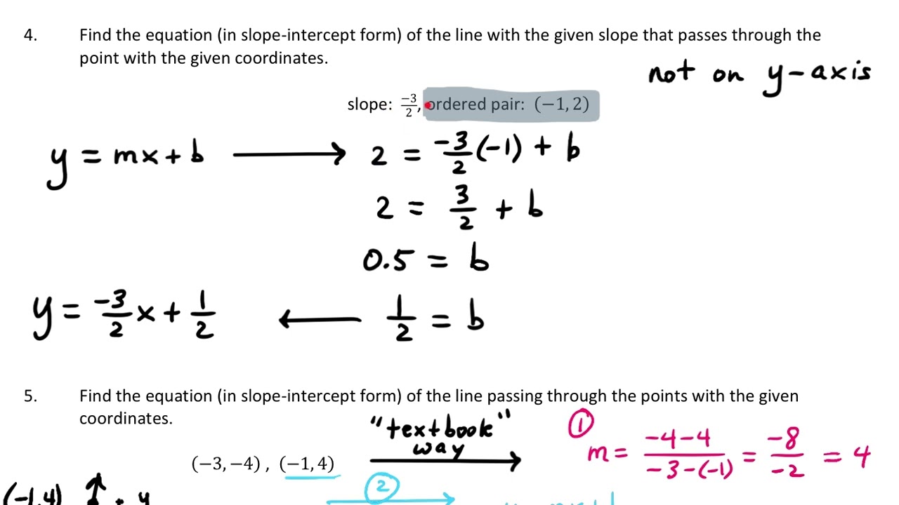 Point-slope Form A