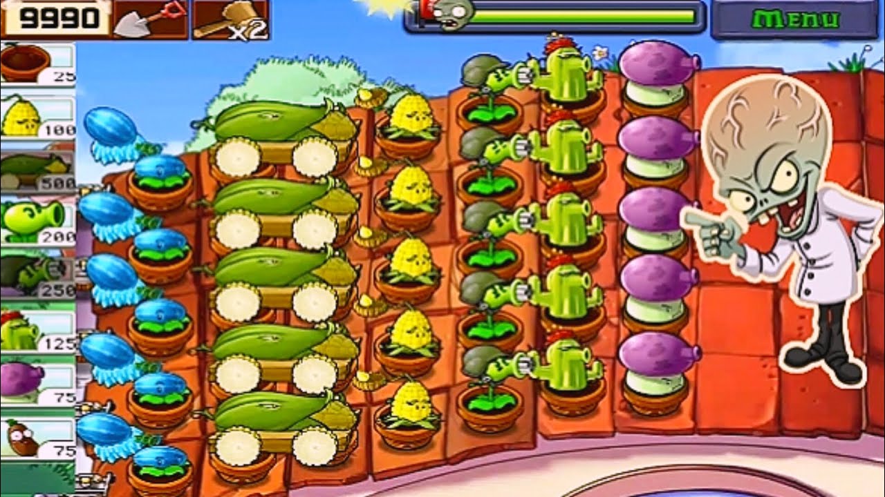 Plants vs Zombies | Survival Roof | Plants vs All Zombies Full Gameplay ...