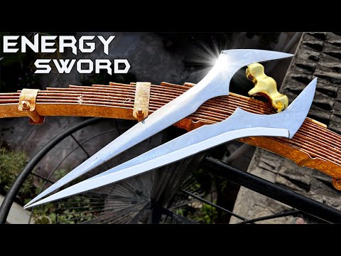 Hands Forged Halo Energy SWORD out of Rusty Leaf SPRING