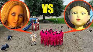 drone catches M3GAN vs Squid Game at Haunted Park (Huge Battle)