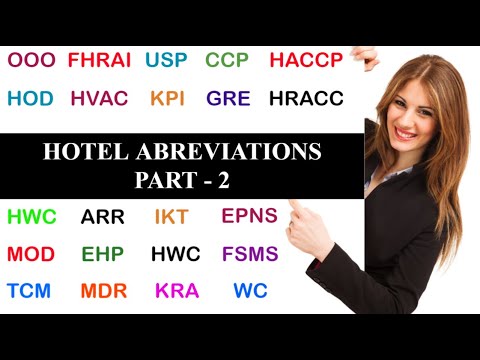 Hotel Abbreviations II Hotel Terminology (PART -2)
