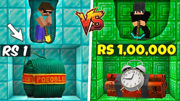Rs1 vs Rs 1,00,000 DIWALI MINING CHALLENGE IN MINECRAFT with @ProBoiz95