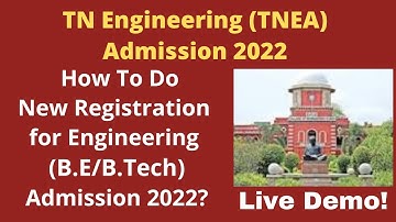 TNEA 2022|Live Demo For New Registration| TN Engineering College Admission|Steps to Register|TamilBR