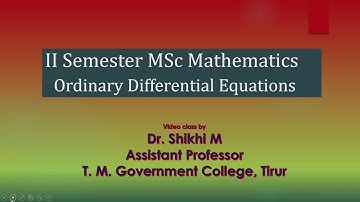 II Semester MSc Maths- ODE Class 10