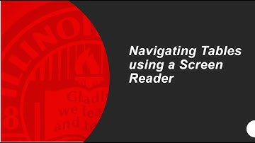 NavigatingTables Using a Screen Reader