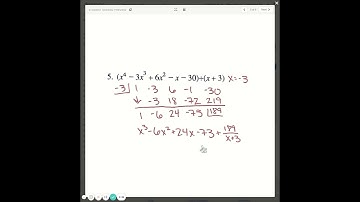 Unit 4 Day 1 Notes Video - Synthetic Division