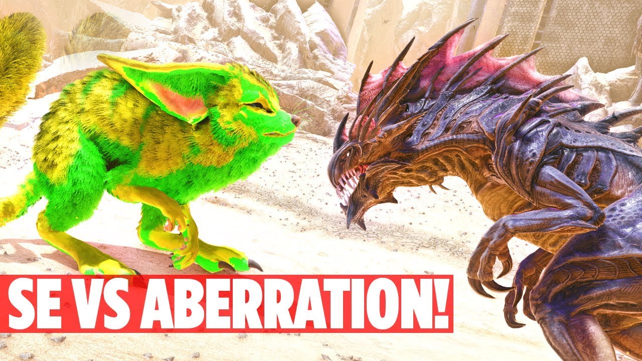 All Aberration Dinos Vs All Scorched Earth Dinos Massive Battle Ark Survival Evolved Aberration Youtube