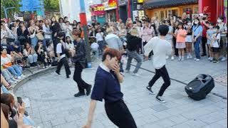 [STREET ARTIST] ABLUE, KPOP BOYGROUP. HONGDAE BUSKING. 230701.