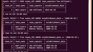 MySQL Tutorial from Terminal 11/27: More on SELECT - using WHERE and NULL values