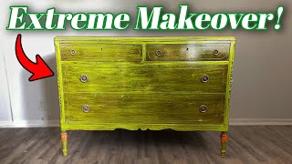 Extreme Furniture Makeover: Ugly Dresser Transformed into a Beautiful Dresser