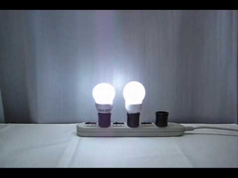 LED電球と電球形蛍光灯の比較【昼白色編】.wmv