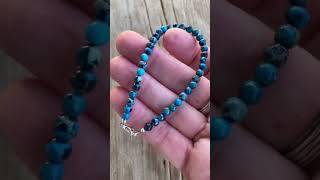 Blue Jasper Bracelet, Small 4mm Multi Color Blue Stone Bracelet with Clasp #jewelry #bracelets