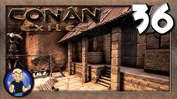 Building More of the Eastern Cliff Base - Conan Exiles Multiplayer Gameplay E36