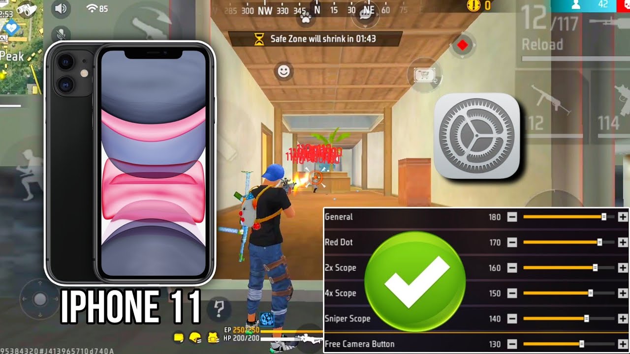 iPhone 11 free fire sensitivity setting ⚙️ | iPhone 11 free fire ...