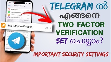 How To Set Two Factor Verification In Telegram | Important Security Settings | Malayalam