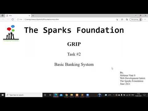 The Sparks Foundation | Basic Banking System | Task #1