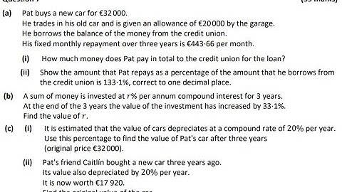 Q7 Solutions for Leaving Cert Ordinary Paper 1 2020