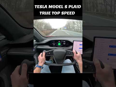 Tesla Model S Plaid - True top speed on Autobahn #shorts #tesla