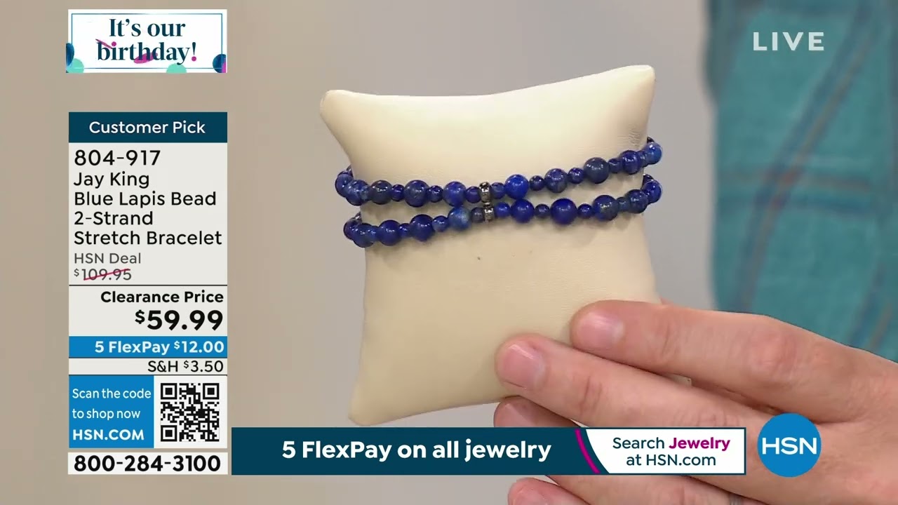 Jay King Woven Lapis Bead Stretch Bracelet - 20962335 | HSN