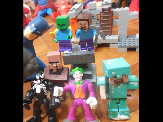 Minecraft Lego Jogo Game Steve Enderman Homem Aranha Hulk Homem de Ferro  Bonecos Brinquedos 