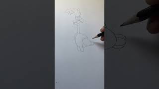 How to Draw Road Runner | Looney tunes drawing #shorts