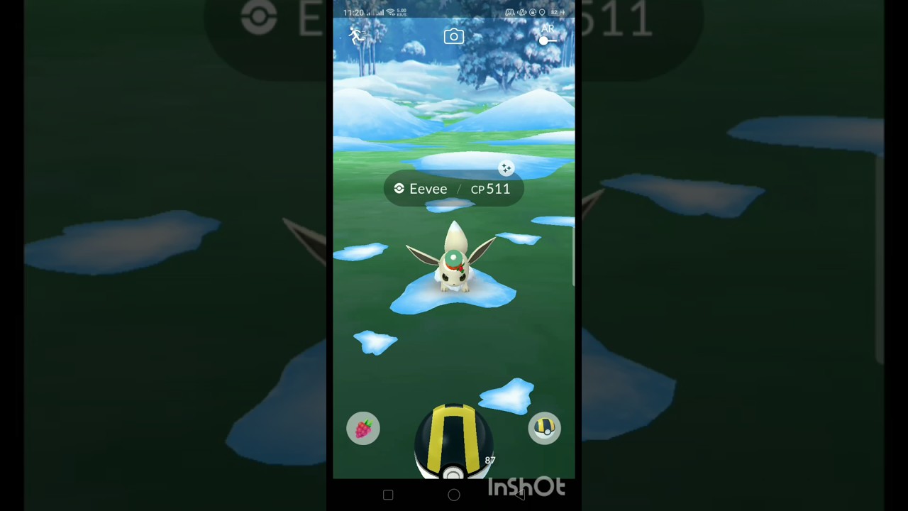 Shny Eevee Explorer Hat-Mumba Background-Trade Pokémon Go/20k/1M Fast