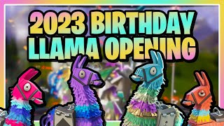 2023 BIRTHDAY LLAMAS! OPENING 38 LLAMAS in Fortnite Save the World!