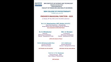 Fresher’s Inaugural Function 2025 | SRM College of Physiotherapy, Tiruchirappalli