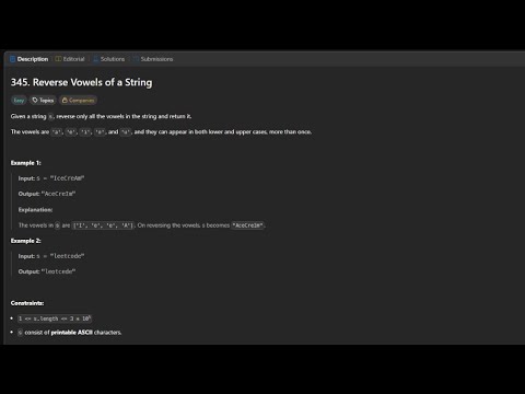 LeetCode 345 | Reverse Vowels of a String | DSA