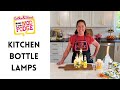 How to DIY Kitchen Bottle Lamps with Fabric & Mod Podge