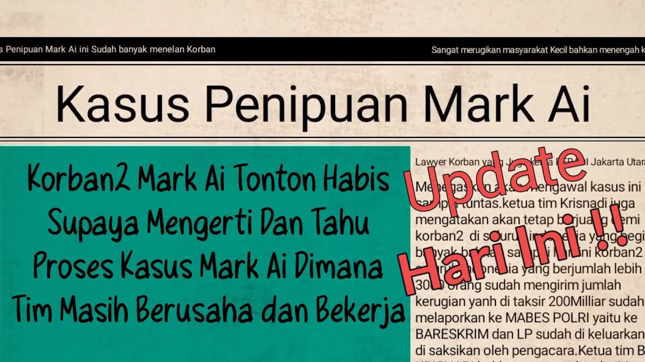 Update Kasus Mark Ai - YouTube
