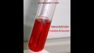 Seliwanoff's Test test for ketose sugar ( fructose and sucrose)