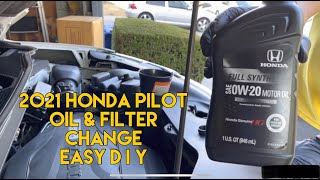 2021  2020  2019  Honda PILOT Oil Change  Easy DIY