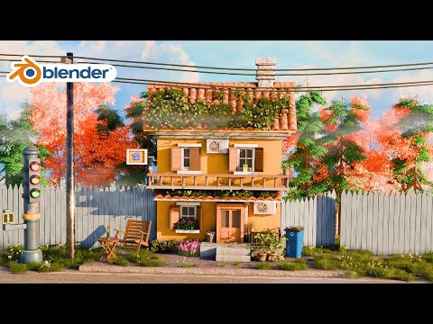 Creating Village House in Blender 4.2 - Timelapse