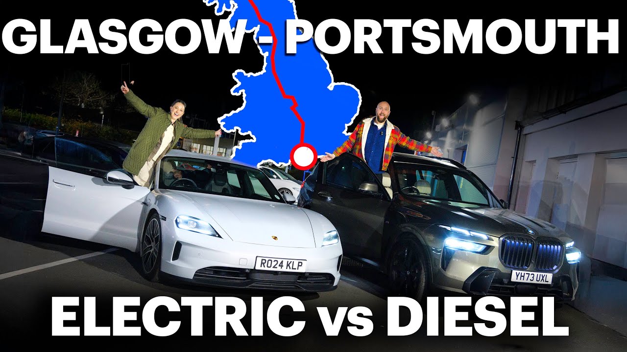 We test Diesel vs Electric power: 450-mile roadtrip – Porsche Taycan vs BMW X7