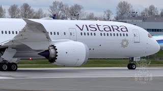 Vistara 787-9 Taxi And Takeoff From Paine Field