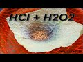 Растворение позолоты в перекиси HCL+H2O2 The dissolution of GOLD