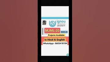 MJML-20 Ignou Projects Available 2022-23-24 WhatsApp:- 8603418154. Order Now. In English and Hindi