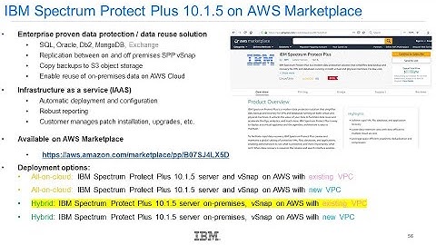 IBM Spectrum Protect Plus 10.1.5 hybrid: On-premises Server, vSnap on AWS, Existing VPC - Demo