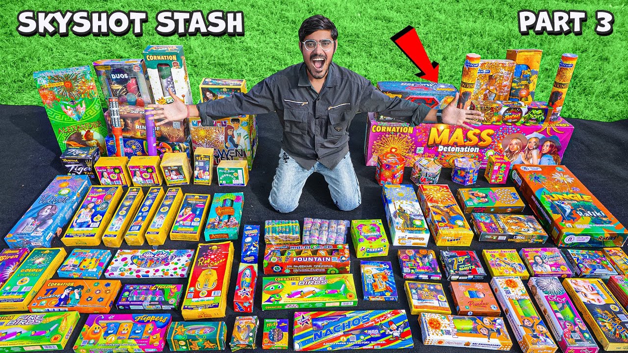 ₹200000 Crazy Diwali Skyshot Stash & Testing | छोटे से लेकर बड़े स्काई शॉट