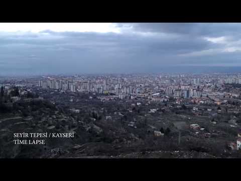 Seyir Tepesi KAYSERİ   Timelapse  Gün batıp Karanlık Çökerken