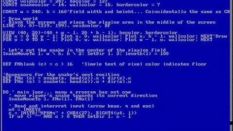 How to make a QBasic game – A tiny snake game