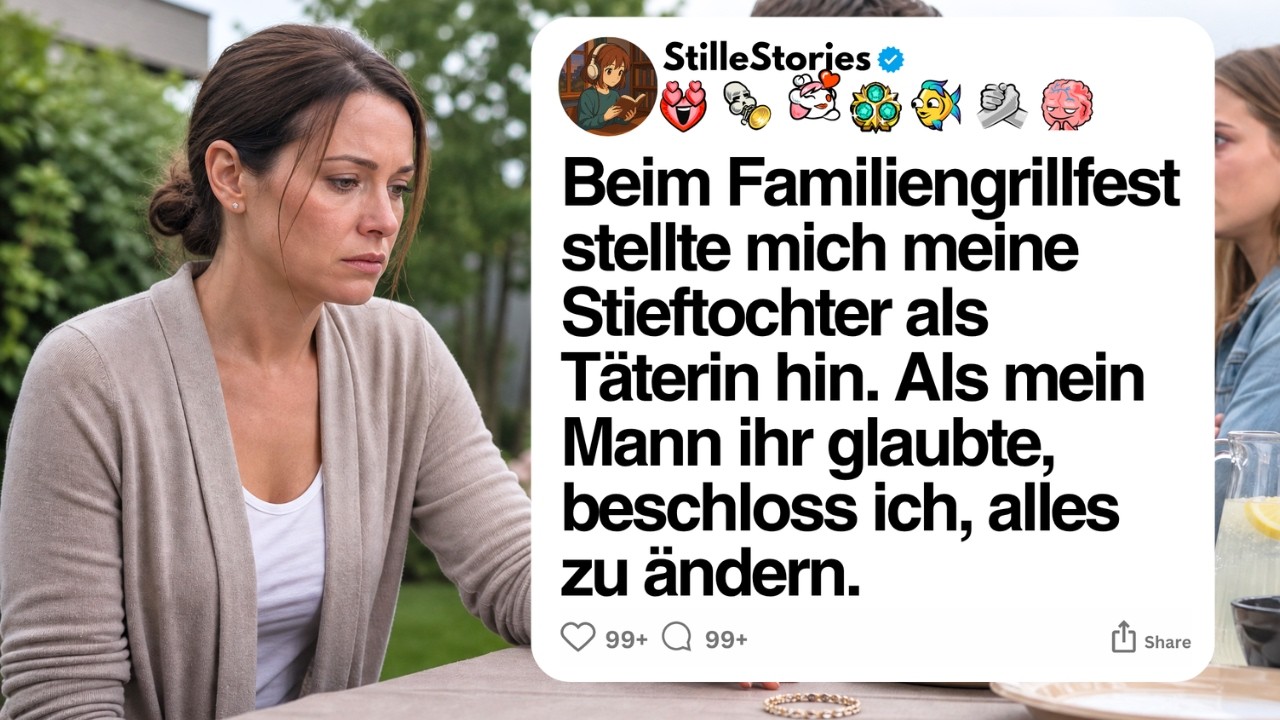 Ich stand auf dem Grillfest meiner Schwiegerfamilie, der Krug in der Hand, als meine Stieftochter rückwärts stolperte und schrie: „Fass mich nie wieder an!“ Die ganze Runde verstummte, und mein...