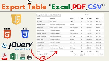 Howto : สร้าง DataTable เเละส่งออกข้อมูล Excel,PDF,CSV (2022)