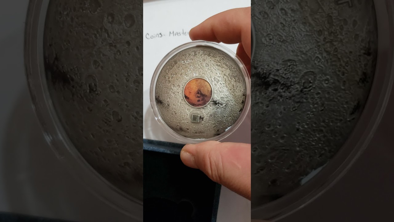 2017 3 Oz Silver $20 Cook Island THE RED PLANET MARS METEORITE Antique Finish Coin.