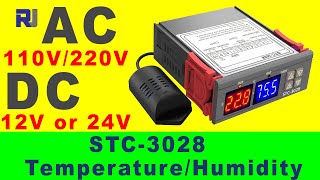 STC-3028 Thermostat with Heat and Humidity Fully Explained and demonstrated