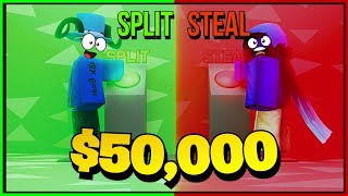 Celebrity Would You SPLIT Or STEAL 50,000 ROBUX Wealth