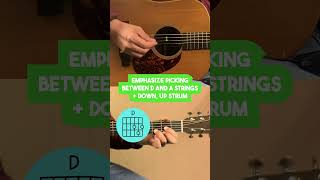 Beginner Bluegrass Guitar - How to Play Train Rhythm with D-Chords
